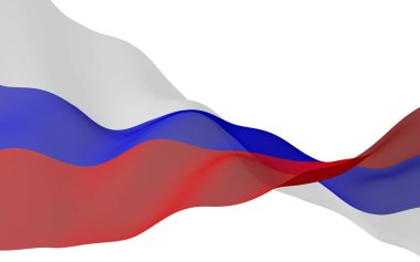 Rusya Federasyonu bayrağını sallıyor. Ulusal. Rusya'nın devlet sembolü. 3d illüstrasyon