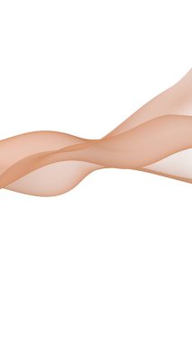 Soyut dalga. Eşarp. Beyaz arka planda parlak kurdele. Soyut duman. Raster hava desteği. Dikey görüntü yönlendirmesi. 3B illüstrasyon