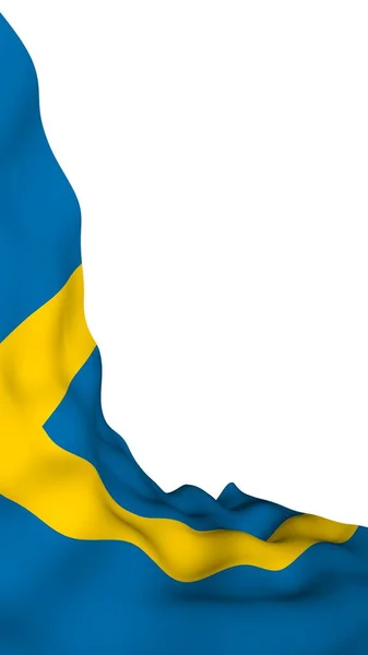 Sveriges Flagga Officiell Statssymbol För Konungariket Sverige Ett Blått Fält — Stockfoto