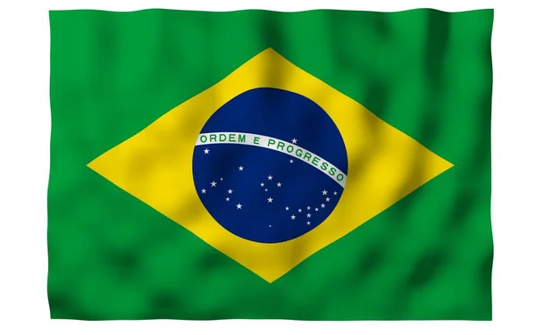 Drapeau Agitant Brésil Ordem Progresso Ordre Progrès Rio Janeiro Amérique — Photo
