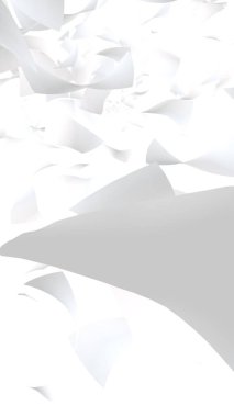 Uçan kağıtlar beyaz arka planda izole edilmiş. Soyut para havada uçuşuyor. Dikey oryantasyon. 3B illüstrasyon