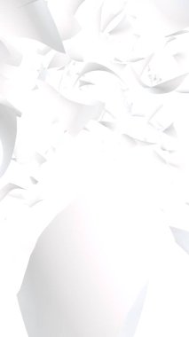 Uçan kağıtlar beyaz arka planda izole edilmiş. Soyut para havada uçuşuyor. Dikey oryantasyon. 3B illüstrasyon