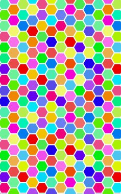 Petek çok renkli, çok renkli. Biyometrik geometri. 3d illüstrasyon