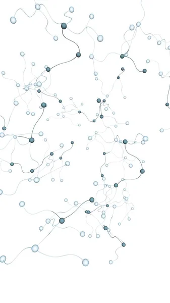 神经网络 社交网络 未来Dna 脱氧核糖核酸 抽象分子 细胞插图 白色背景 — 图库照片