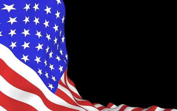 Viftande Flagga Usa Mörk Bakgrund Stjärnor Och Ränder Delstatssymbol För — Stockfoto