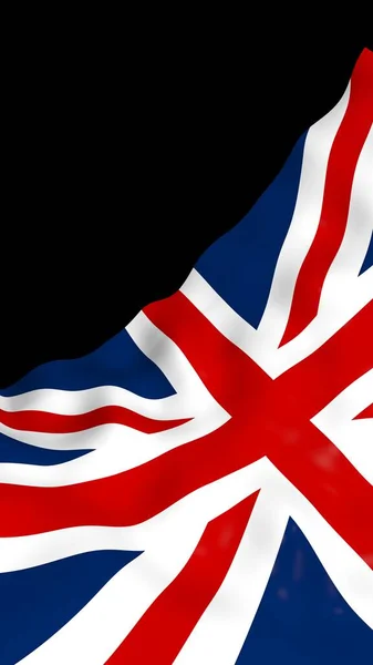 Flagge Des Vereinigten Königreichs Auf Dunklem Hintergrund Schwenkend Britische Flagge — Stockfoto