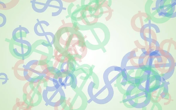 Signos Dólar Translúcidos Multicolores Sobre Fondo Blanco Ilustración —  Fotos de Stock