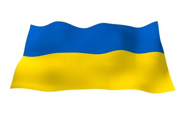 Die Flagge Der Ukraine Auf Weißem Hintergrund Nationalflagge Und Staatsfahne — Stockfoto