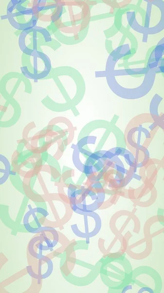 Signos Dólar Translúcidos Multicolores Sobre Fondo Blanco Ilustración — Foto de Stock