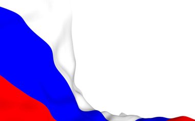 Rusya Federasyonu bayrağını sallıyor. Ulusal. Rusya'nın devlet sembolü. 3d illüstrasyon