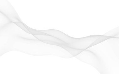 Beyaz soyut arka plan. Dalgalanan beyaz eşarp. Rüzgarın beyaz kumaşında sallanıyor. 3B illüstrasyon