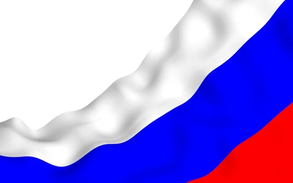 ロシア連邦の旗を振る ナショナルロシアの国家シンボル 3Dイラスト — ストック写真