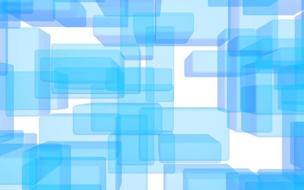 Blue and white abstract digital and technology background. The pattern with repeating rectangles. 3D illustration