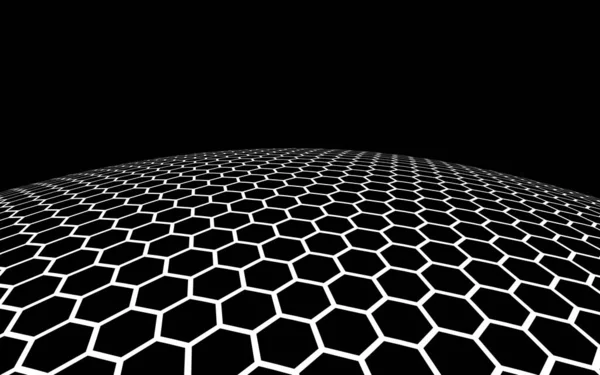 Dark Honeycomb Dark Background Perspective View Polygon Look Honeycomb Ball — Stock Photo, Image