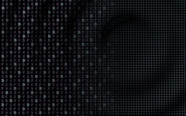 Bitcoin geçmişi. Şifreli para birimi 3 boyutlu illüstrasyon. Dijital para birimi sembolü. İş konsepti. Madencilik, geliştirme, kripto ticareti