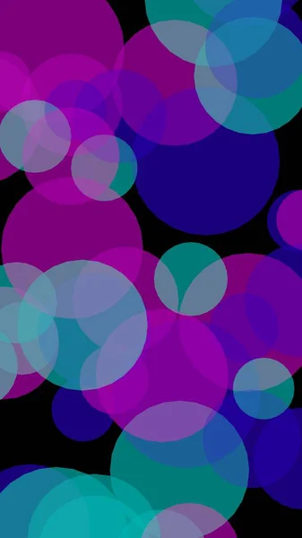 Mehrfarbige Durchscheinende Kreise Auf Dunklem Hintergrund Illustration — Stockfoto