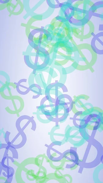 Многоцветные Полупрозрачные Долларовые Знаки Белом Фоне Иллюстрация — стоковое фото