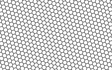 Beyaz arka planda siyah bal peteği. Çokgenin perspektif görüntüsü bal peteğine benziyor. İzometrik geometri. 3B illüstrasyon