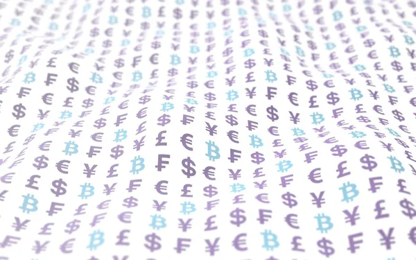 Bitcoin Moeda Fundo Branco Símbolo Moeda Criptomoeda Digital Efeito Onda — Fotografia de Stock