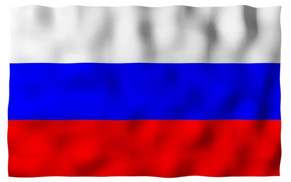 Zwaaiende Vlag Van Russische Federatie Nationale Staat Symbool Van Russische — Stockfoto