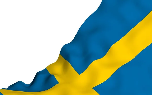 Die Flagge Schwedens Offizielles Staatssymbol Des Königreichs Schweden Ein Blaues — Stockfoto