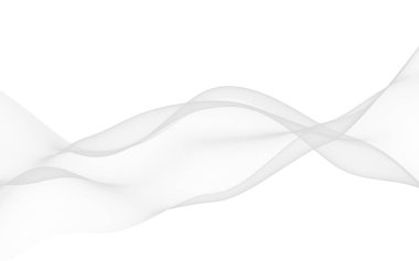 Beyaz soyut arka plan. Dalgalanan beyaz eşarp. Rüzgarın beyaz kumaşında sallanıyor. 3B illüstrasyon