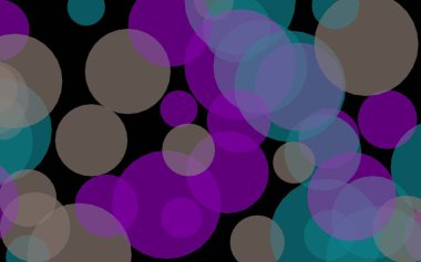 Koyu bir arka plan üzerinde çok renkli yarı saydam daireler. Kırmızı tonları. 3d illüstrasyon