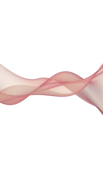 抽象的な波 スカーフだ 白い背景に明るいリボン 抽象的な煙 ラスターの空気の背景 垂直方向の画像 3Dイラスト — ストック写真
