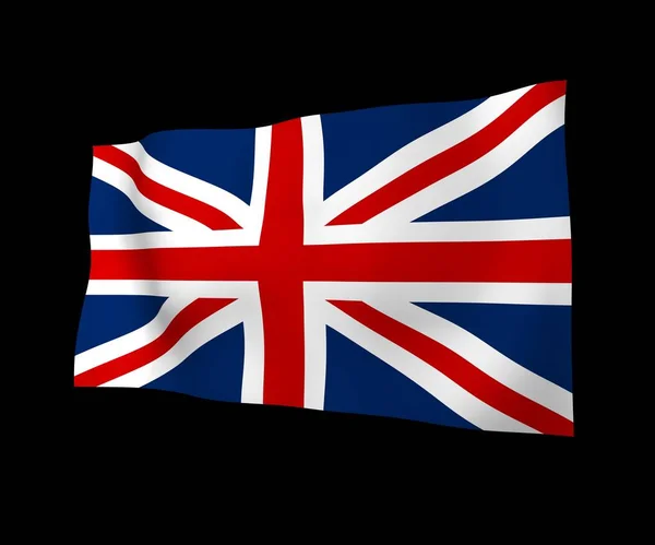 Acenando Bandeira Grã Bretanha Fundo Escuro Bandeira Britânica Reino Unido — Fotografia de Stock