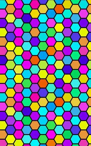 Сотовый Много Цветов Разноцветный Изометрическая Геометрия Иллюстрация — стоковое фото