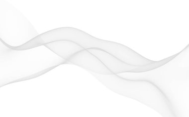 Beyaz soyut arka plan. Dalgalanan beyaz eşarp. Rüzgarın beyaz kumaşında sallanıyor. 3B illüstrasyon