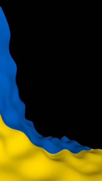 Ukrainas Flagga Mörk Bakgrund Nationella Flaggan Och Staten Ensign Blå — Stockfoto