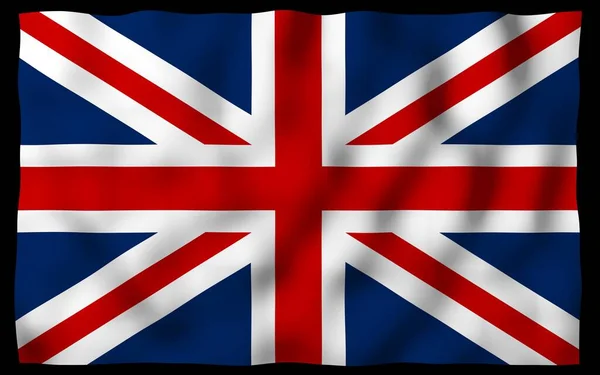 Zwaaiende Vlag Van Groot Brittannië Donkere Achtergrond Britse Vlag Verenigd — Stockfoto