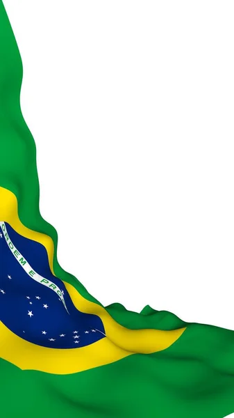 Ondeando Bandera Brasil Ordem Progresso Orden Progreso Río Janeiro Sudamérica — Foto de Stock