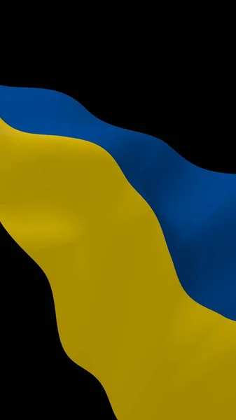 Ukraines Flag Mørk Baggrund Nationalt Flag Statsfændrik Blå Gul Bicolour - Stock-foto