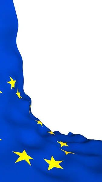 白い背景に隔離された欧州連合 のわずかに手を振って 3Dレンダリング ヨーロッパの象徴 3Dイラスト — ストック写真