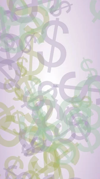 Warna Transparan Tanda Dolar Pada Latar Belakang Putih Ilustrasi — Stok Foto