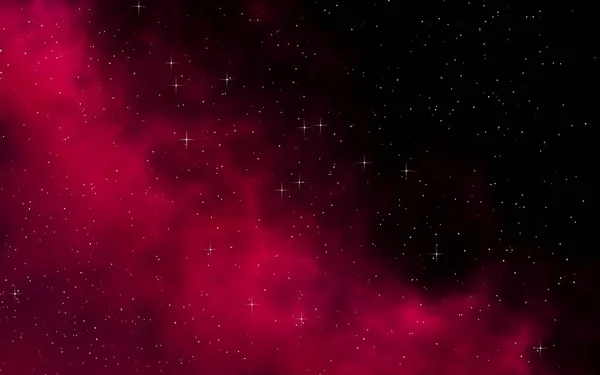 カラフルで美しい空間の背景 星空の宇宙の質感 テンプレート 赤い背景 3Dイラスト — ストック写真