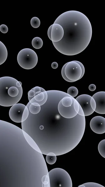 Dark Background Light Bubbles Wallpaper Texture Balloons Illustration — Stock Photo, Image