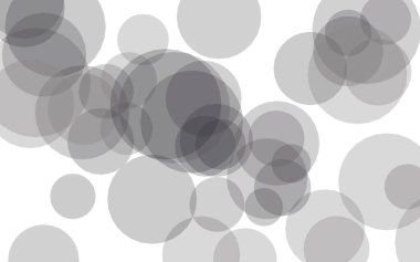Beyaz arka planda yarı saydam daireler. 3B illüstrasyon
