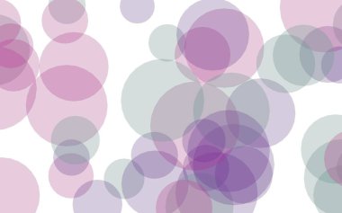 Beyaz arka plan üzerinde çok renkli yarı saydam daireler. Pembe tonları. 3d illüstrasyon