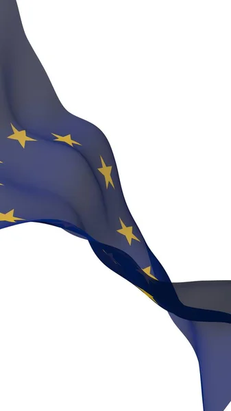 Något Viftande Flagga Europeiska Unionen Isolerad Vit Bakgrund Rendering Symbol — Stockfoto