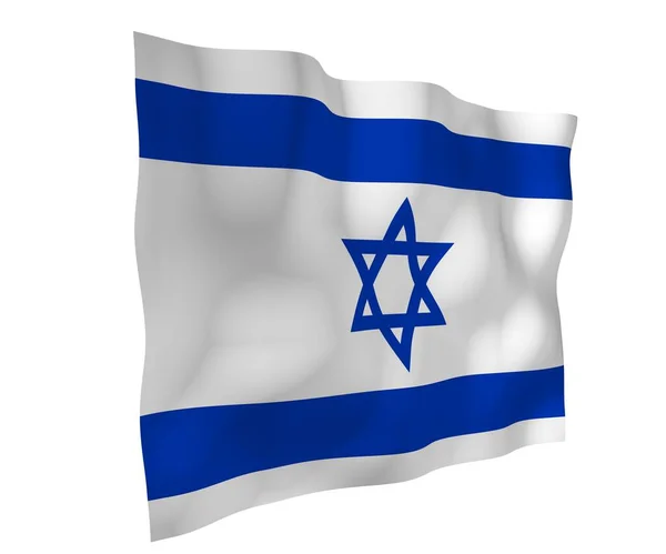 Israels Flag Statens Symbol Staten Israel Blå Davidsstjerne Mellem Vandrette - Stock-foto