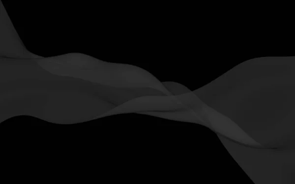 Zwarte Abstracte Achtergrond Knipperende Zwarte Sjaal Zwaaien Wind Zwarte Stof — Stockfoto