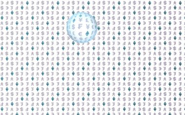 Ethereum kristal ve para beyaz bir arka plan üzerinde. Dijital kripto sembolü. Döviz dalga etkisi, piyasa dalgalanmaları. İş konsepti. 3d illüstrasyon