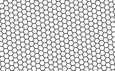 Beyaz arka planda siyah bal peteği. Çokgenin perspektif görüntüsü bal peteğine benziyor. İzometrik geometri. 3B illüstrasyon