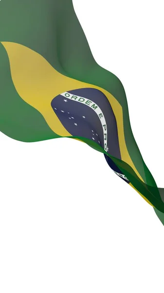 Sventola Bandiera Del Brasile Ordem Progresso Ordine Progresso Rio Janeiro — Foto Stock