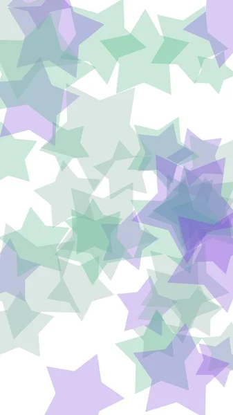 Estrelas Translúcidas Multicoloridas Sobre Fundo Branco Tons Verdes Ilustração — Fotografia de Stock