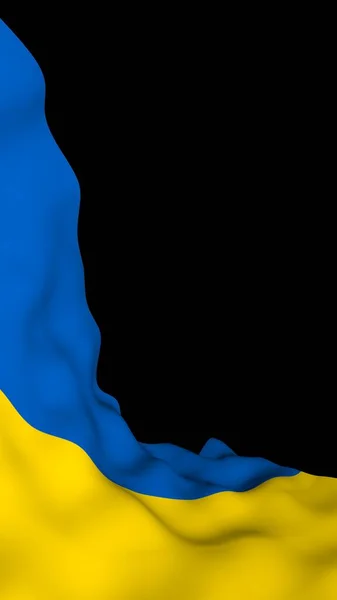 Ukrainas Flagga Mörk Bakgrund Nationella Flaggan Och Staten Ensign Blå — Stockfoto