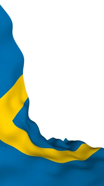 Drapeau Suède Symbole Officiel Royaume Suède Champ Bleu Avec Une — Photo